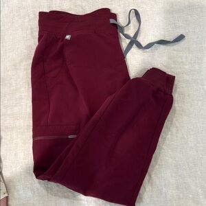 Figs Zamora Burgundy Jogger Pants